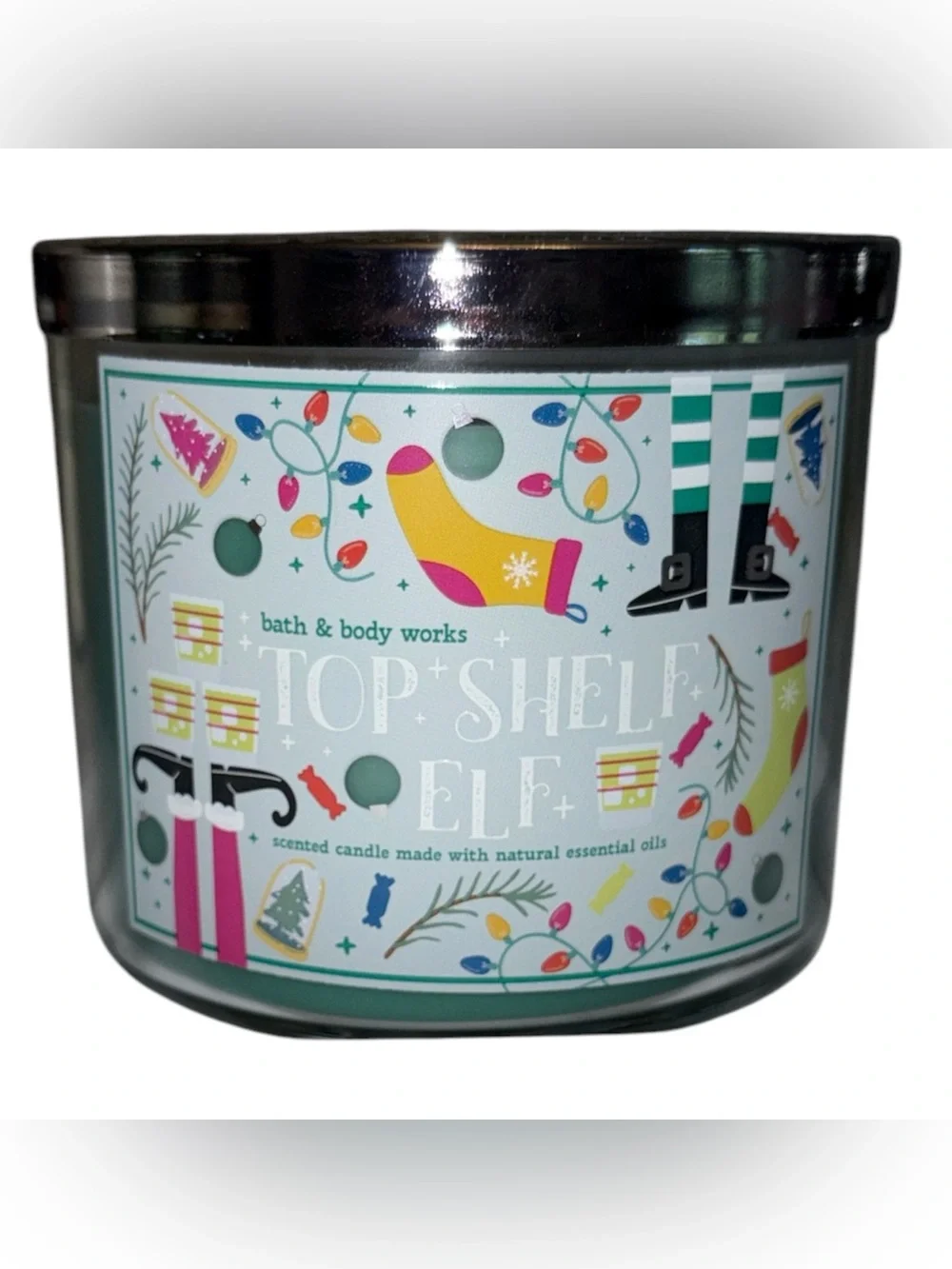 Bath & Body Works White Barn candle 14.5 oz 3 wick new Top Shelf Elf Holiday